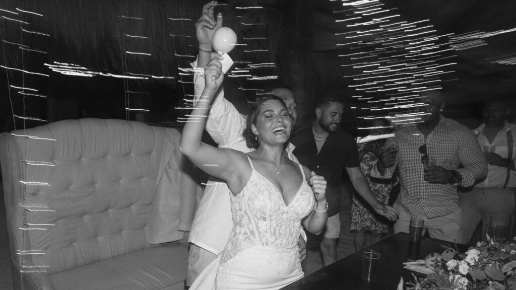 bride dancing at her destination wedding in tulum mexico