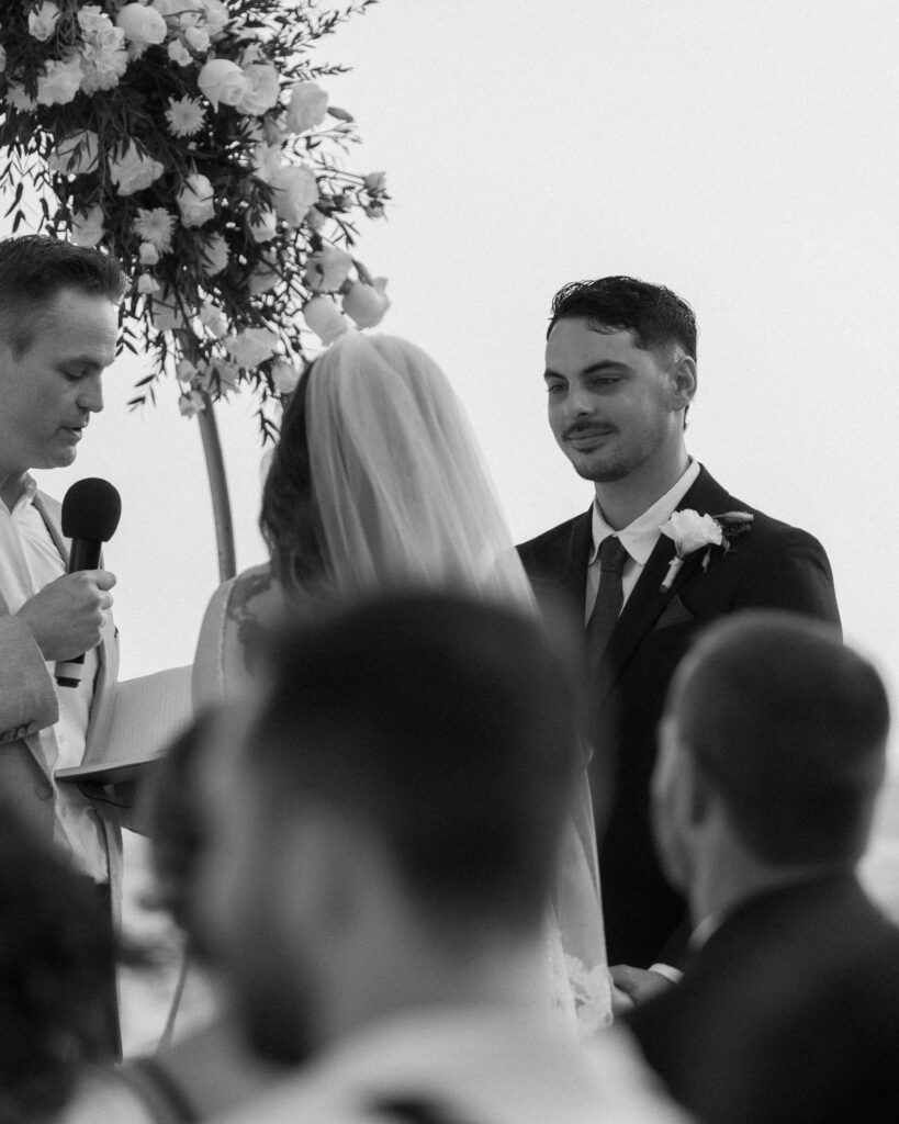 intimate wedding vows bride and groom emotional ceremony moment destination wedding Mexico