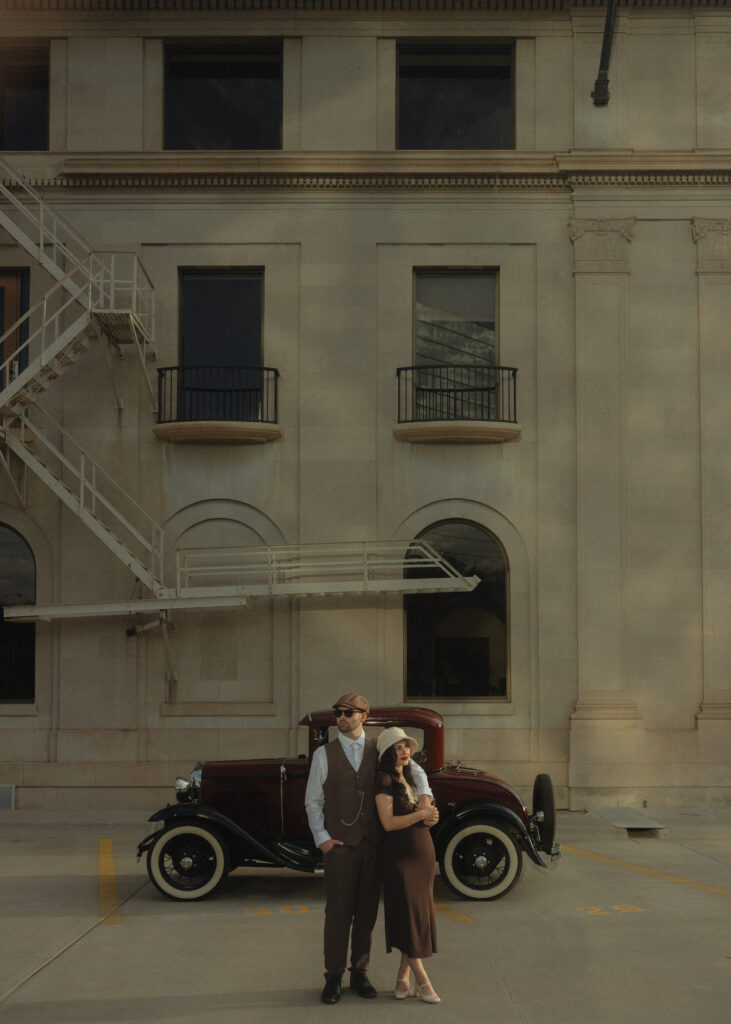 vintage couples photos with classic car Amarillo Texas